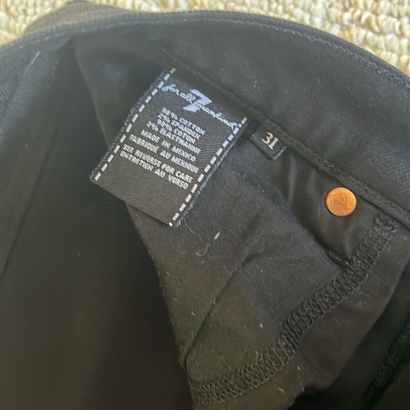 7 for All Mankind Paxtyn Distressed Skinny Slim Black Jeans - Picture 5 of 6